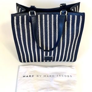 Marc by Marc Jacobs Woven Striped Tote Bag with Leather Trim--Dust Bag Included!